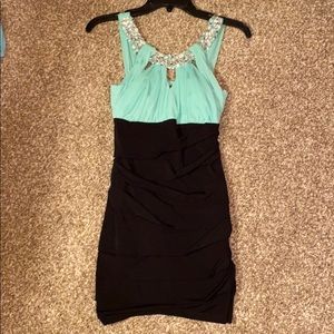 Teal and Black Dress